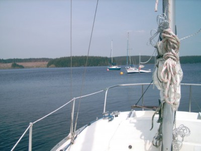 view from boat on mooring