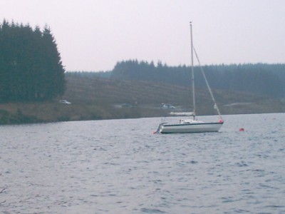 on mooring at Llyn Brenig